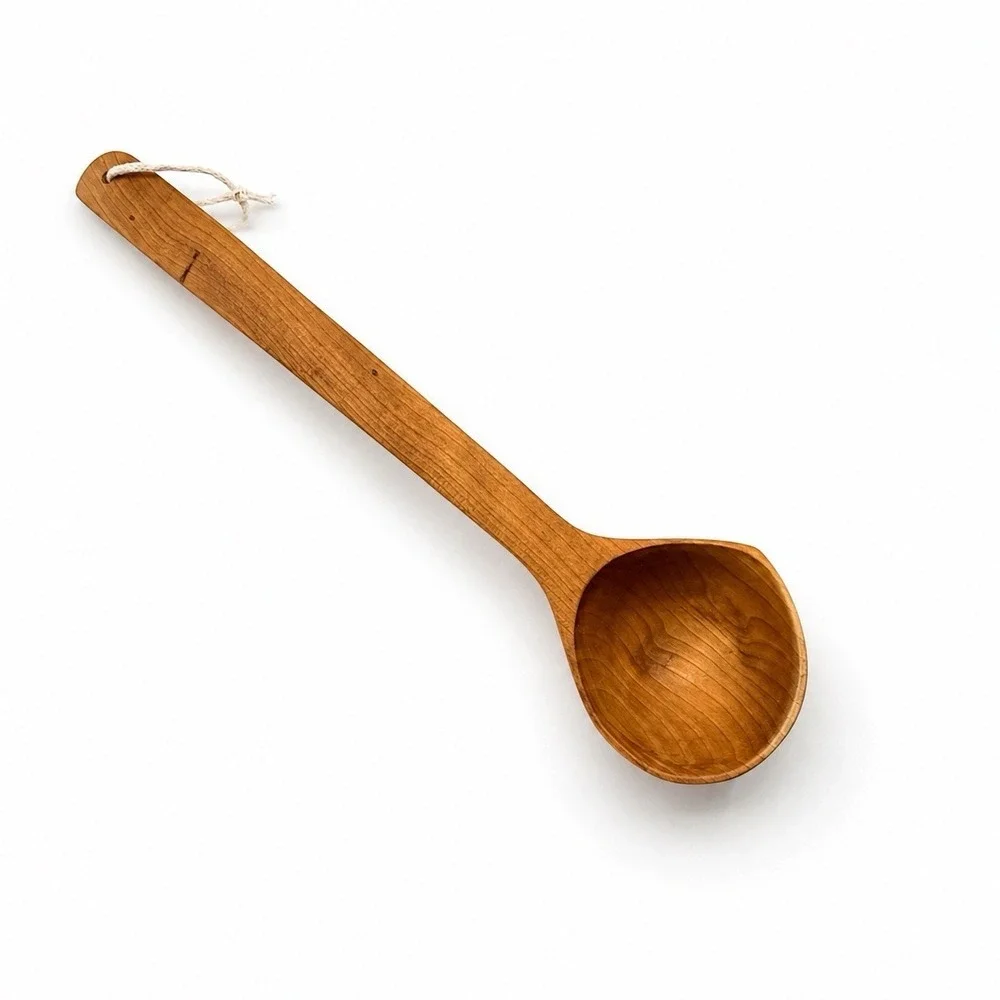 Hand Carved Hickory Ladle Pour Spout Primitive Farmhouse Kitchen Heritageware